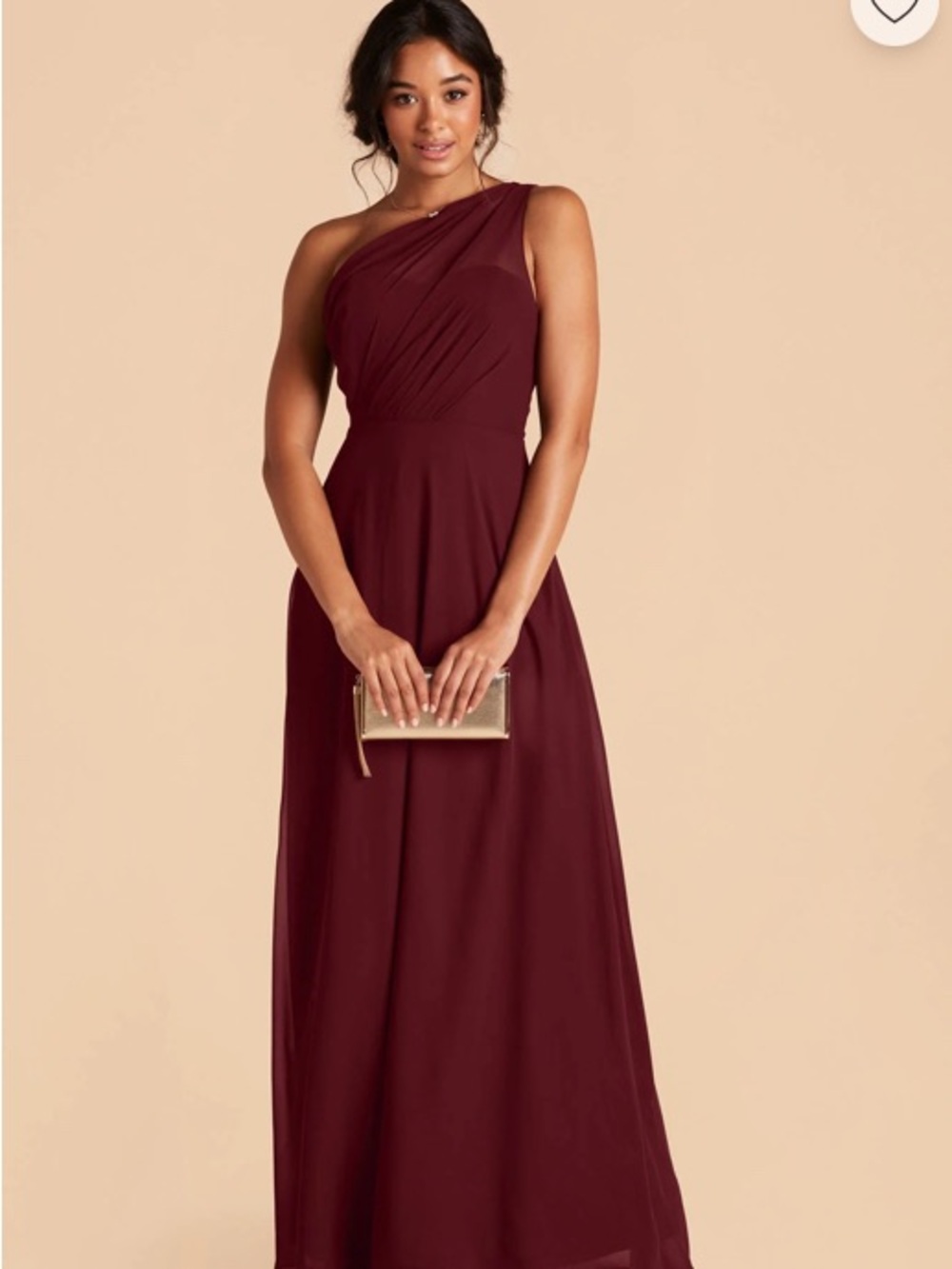 Birdy Grey One-Shoulder Wine Burgundy Bridesmaid Gown